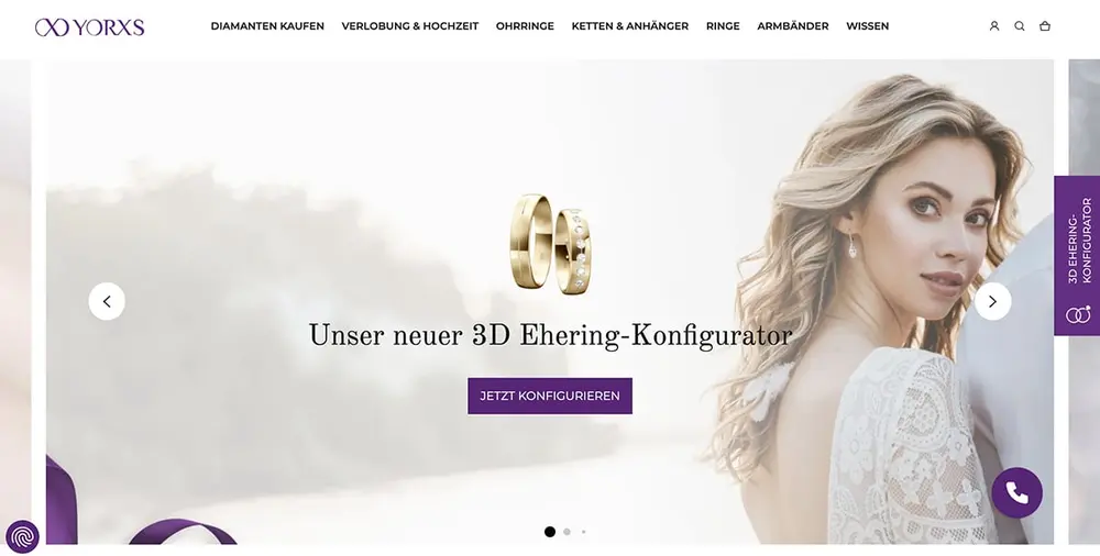 3D Wedding Ring Configurator with Woman in White Lace Dress