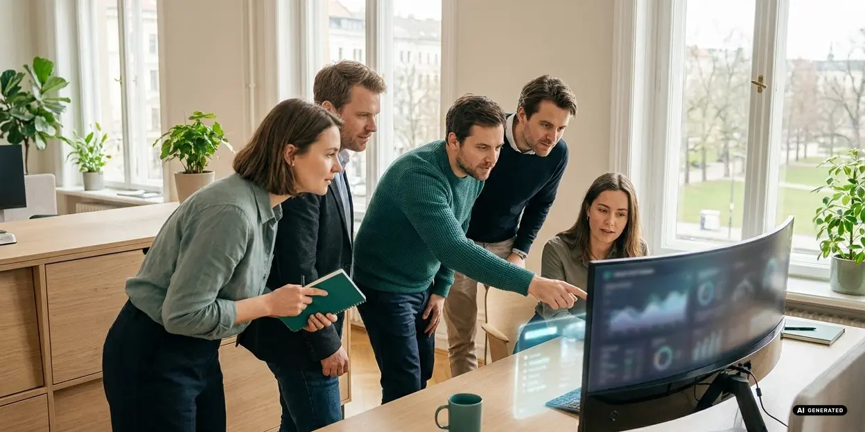Group of people working together in office