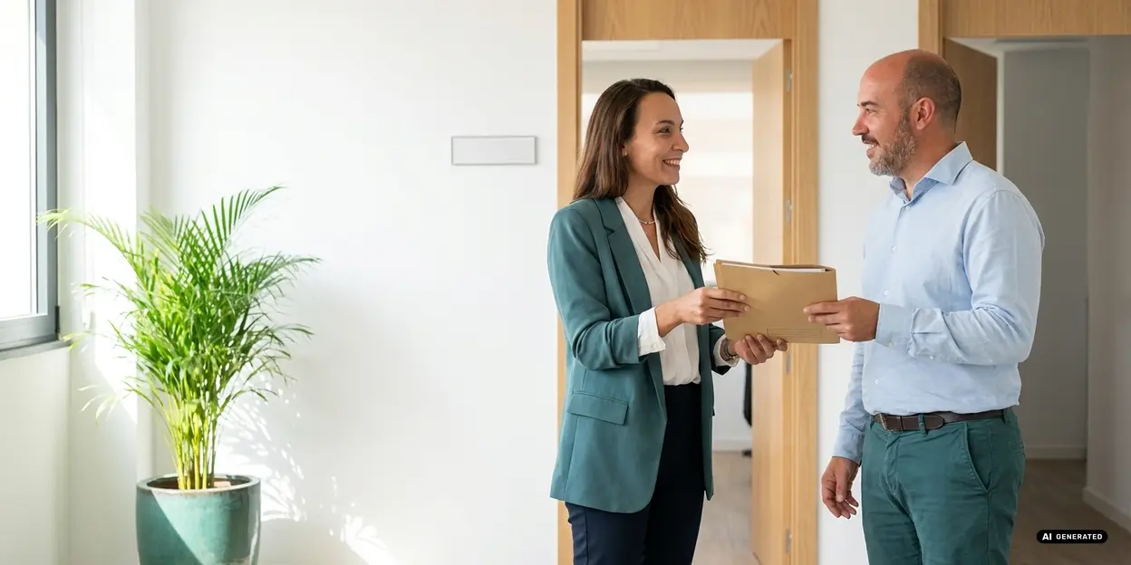Two colleagues discussing in a bright office with plants